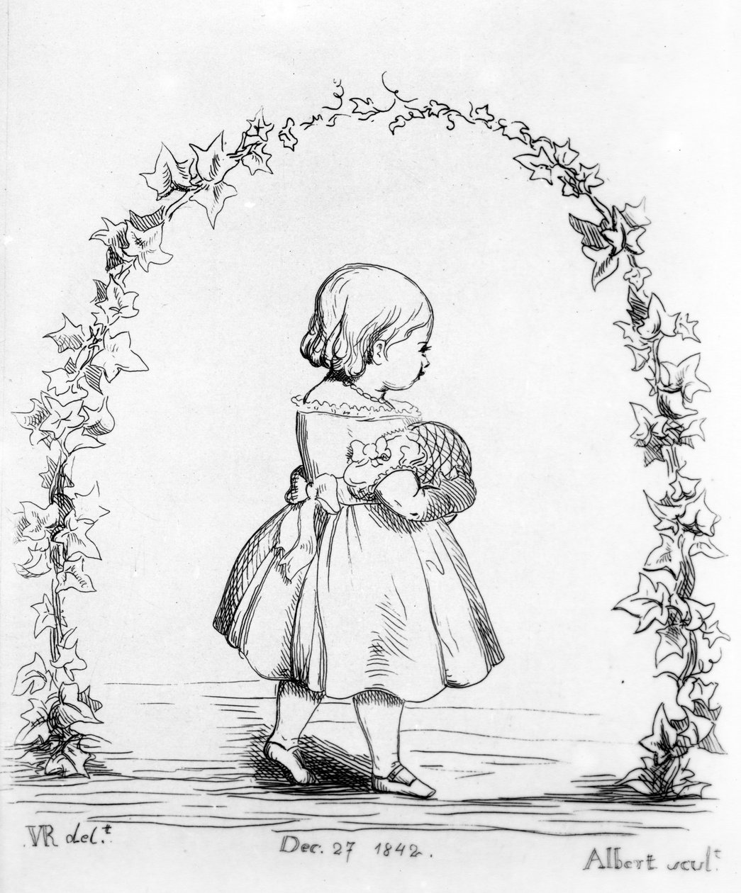 Victoria, de prinses koninklijk, gegraveerd door Prins Albert, 1842 door Queen Victoria