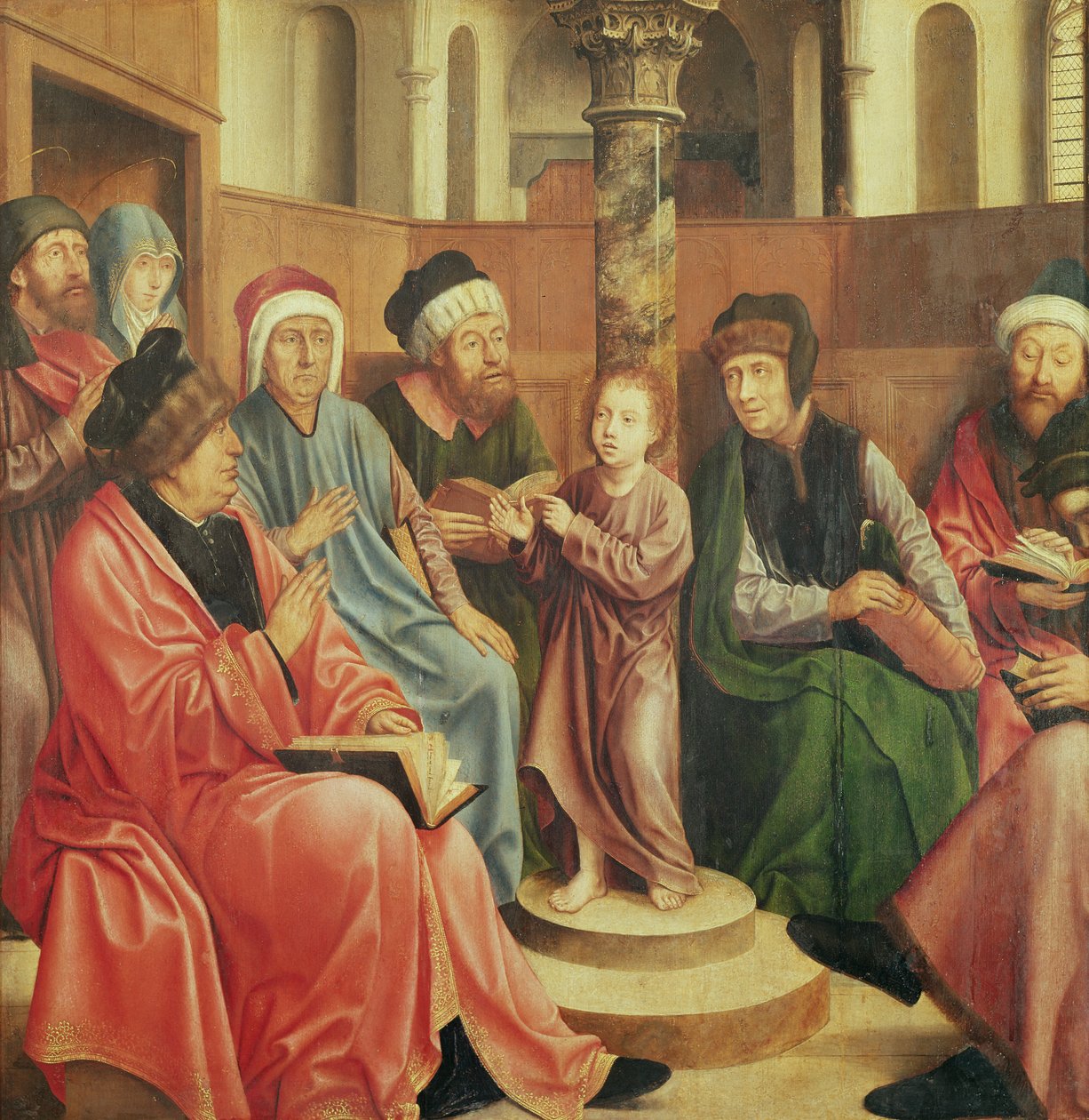 Christus onder de Doktoren door Quentin Massys or Metsys