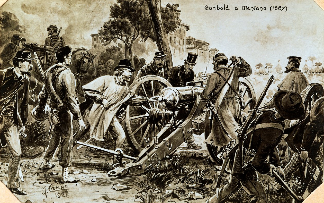 Garibaldi bij Mentana door Quinto Cenni