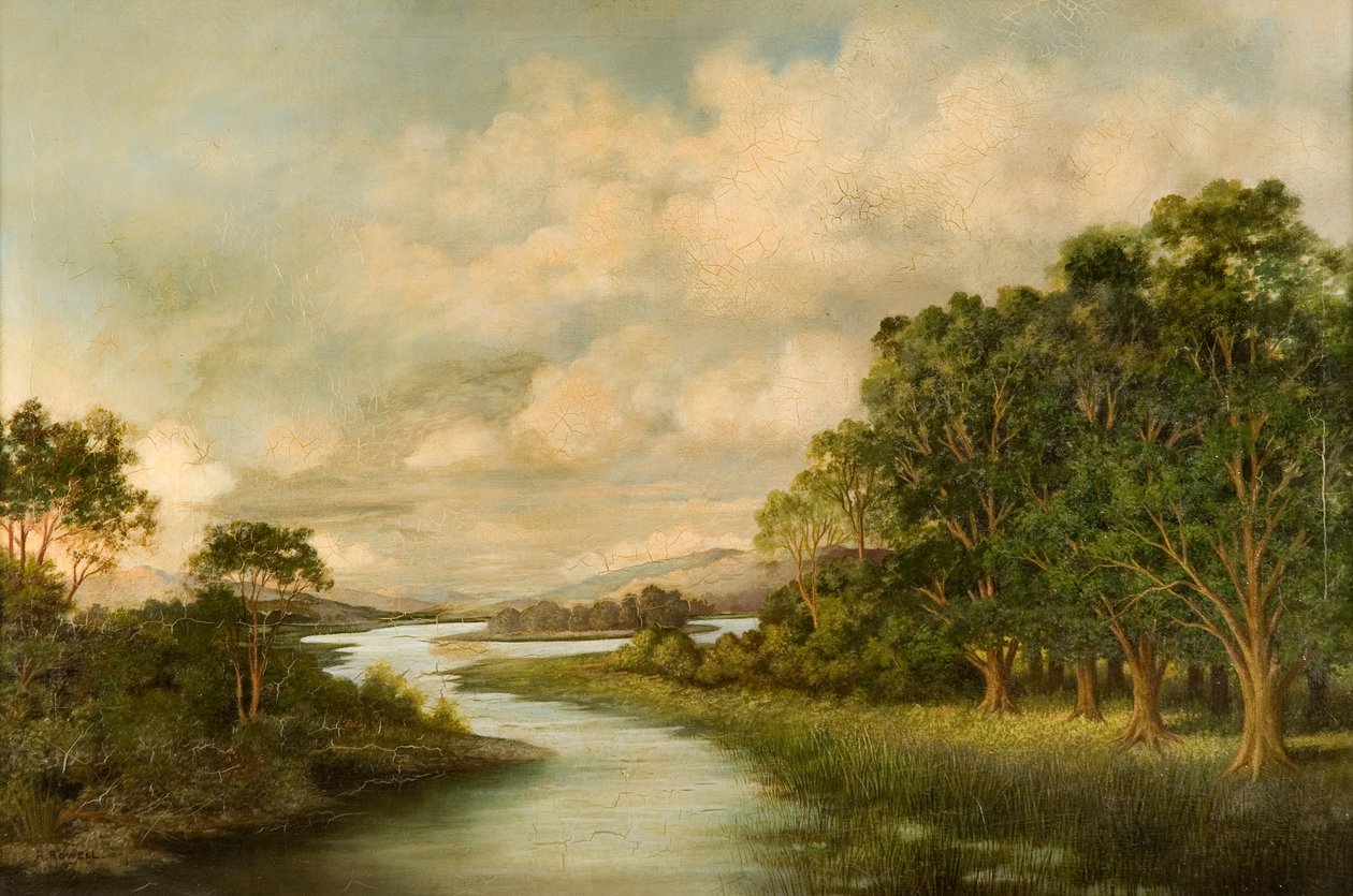 Uitzicht op de Noordelijke Tyne Rivier door R. Rowell