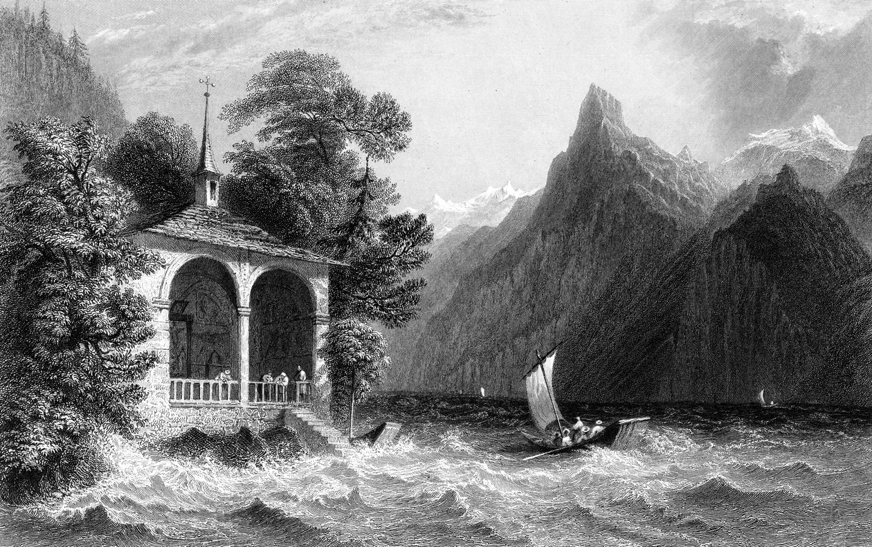 Tells Kapel, Meer van Uri, Zwitserland door R. Wallis