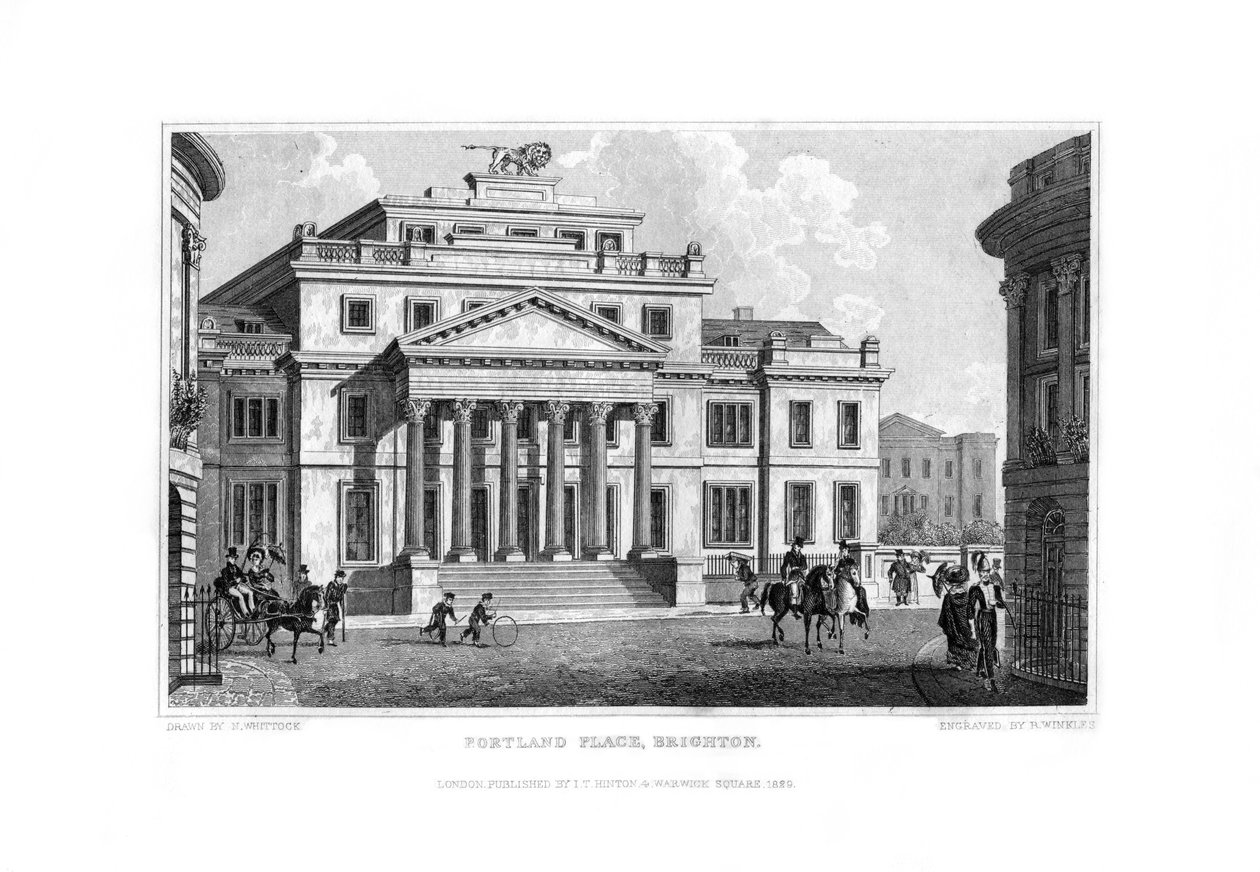 Portland Place, Brighton, East Sussex, 1829 door R. Winkles