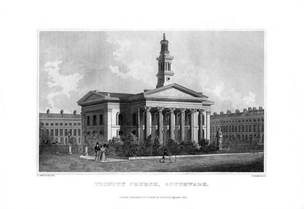 Trinity Church, Southwark, Londen door R. Winkles