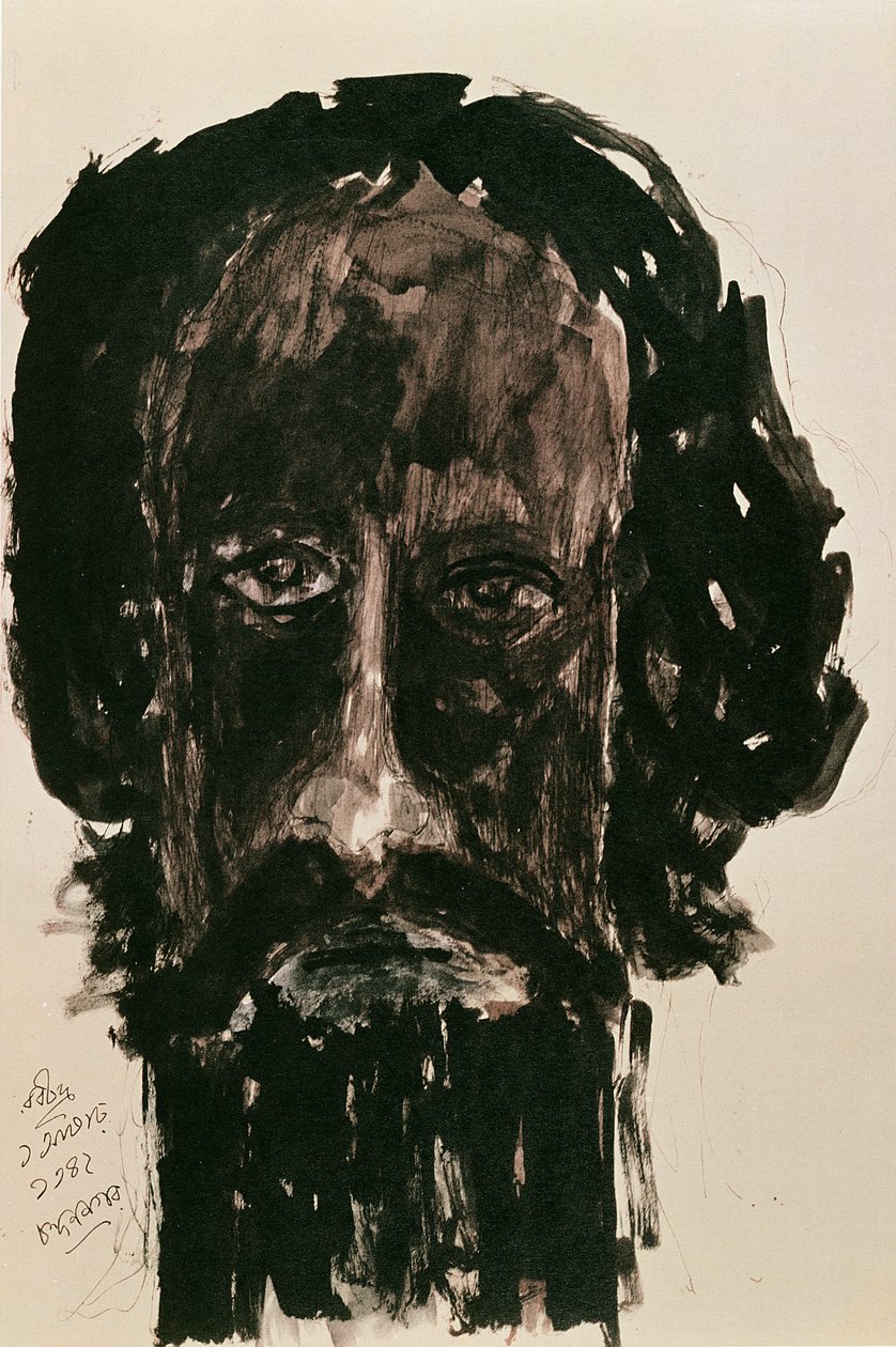 Zelfportret door Rabindranath Tagore
