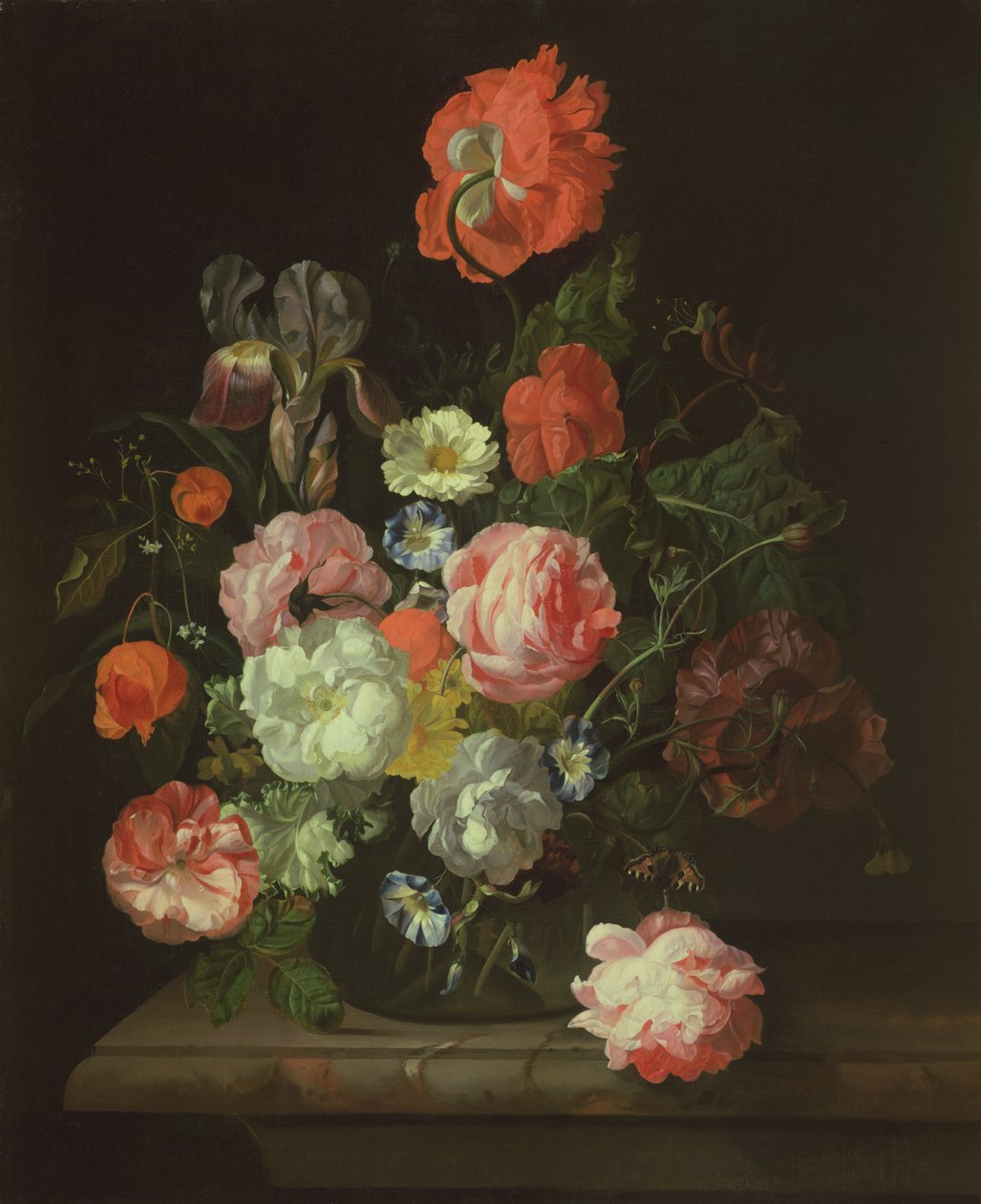 Bloem in een glazen vaas door Rachel Ruysch