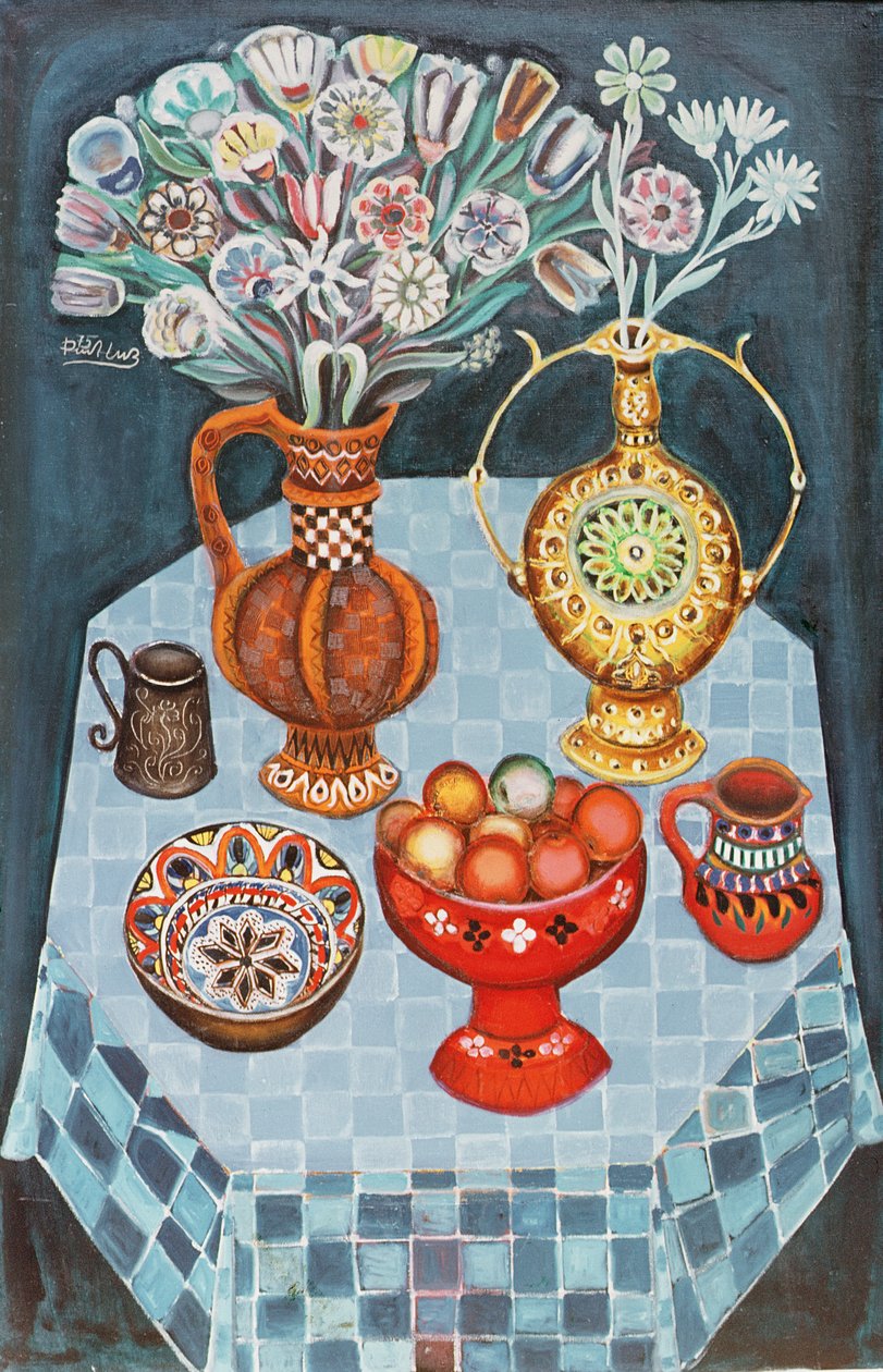 Stilleven met rode appels, 1967 door Radi Nedelchev