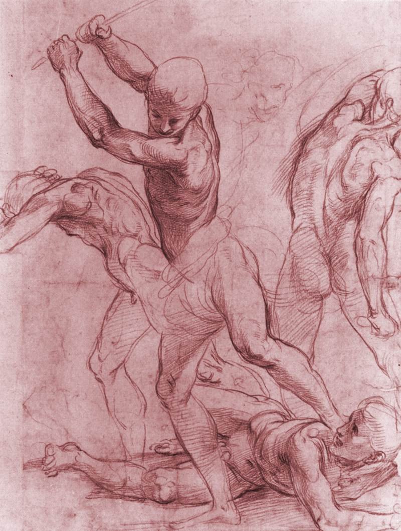 Vechtende mannen door Raffaello Sanzio Raphael