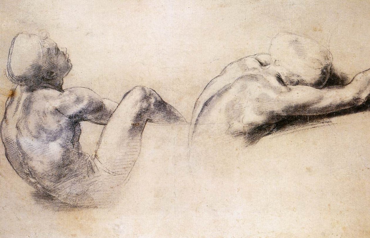 Figurenstudies door Raffaello Sanzio Raphael