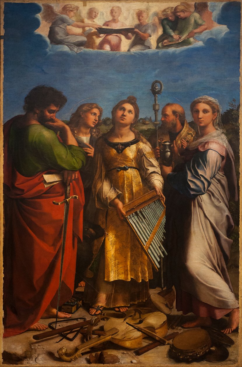 Heilige Cecilia in extase met Paulus door Raffaello Sanzio Raphael
