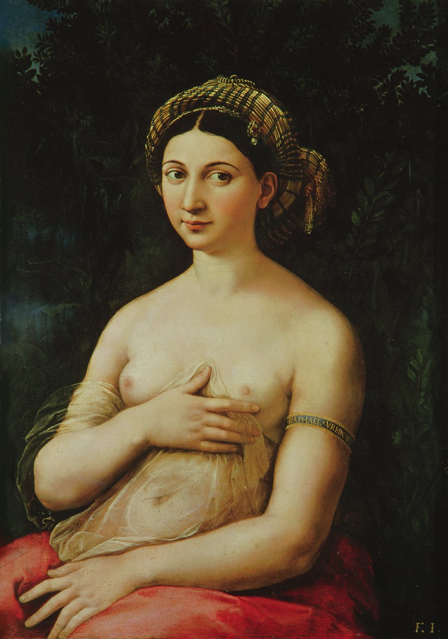 La Fornarina, c.1516 door Raffaello Sanzio Raphael