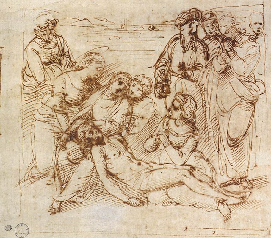 Rouwscène door Raffaello Sanzio Raphael