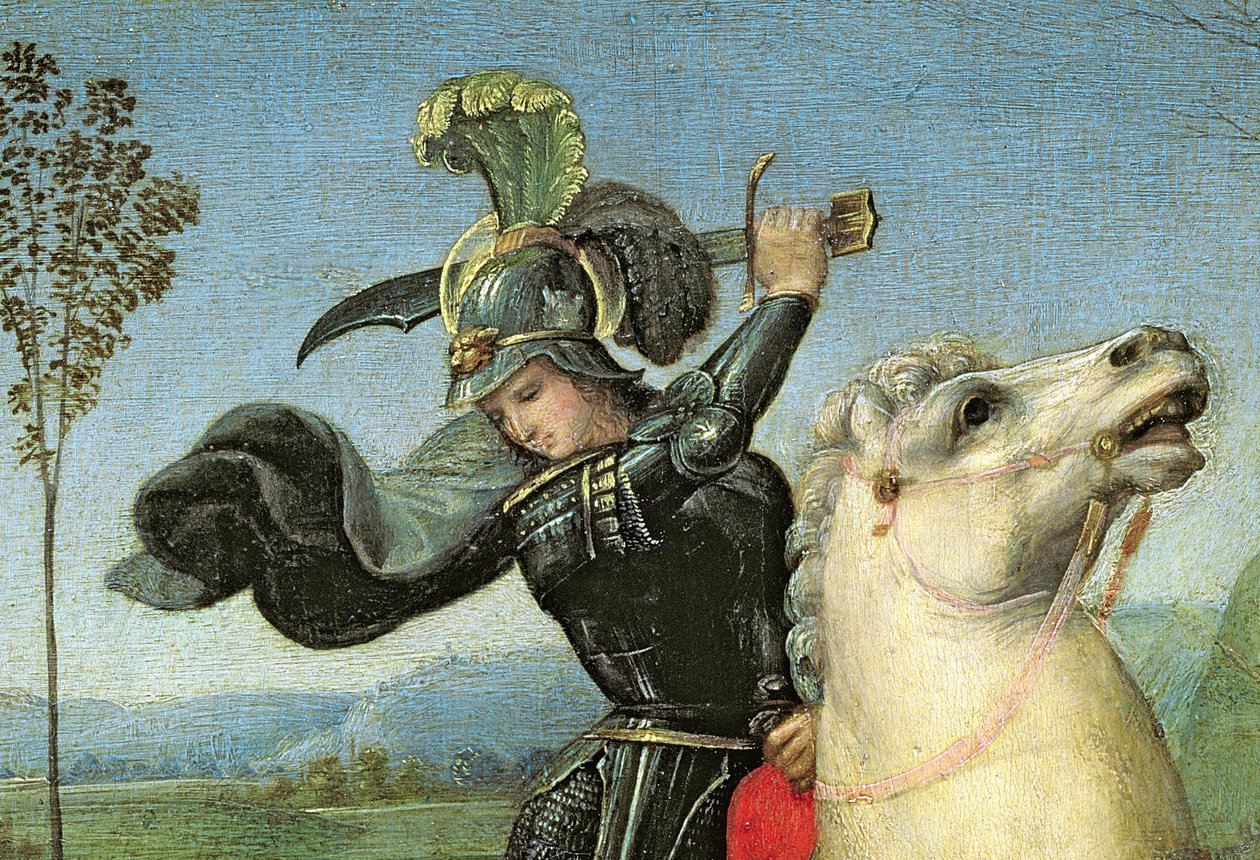 St. George Strijdt met de Draak, ca.1503-05 (detail) door Raffaello Sanzio Raphael