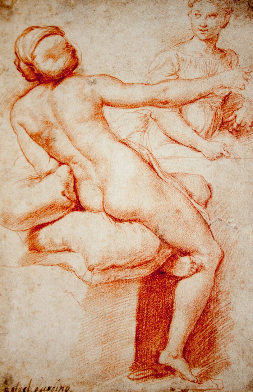 Studie voor twee vrouwelijke figuren door Raffaello Sanzio Raphael