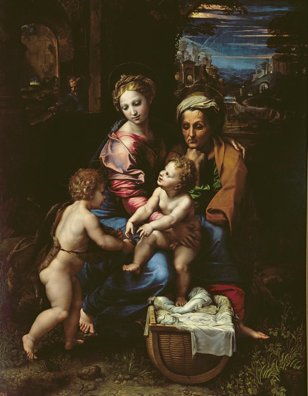 De Heilige Familie (La Perla) ca. 1518 door Raffaello Sanzio Raphael