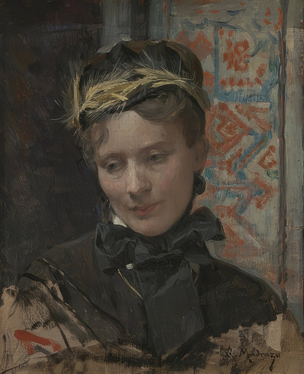 Portret van een dame door Raimundo de Madrazo y Garreta