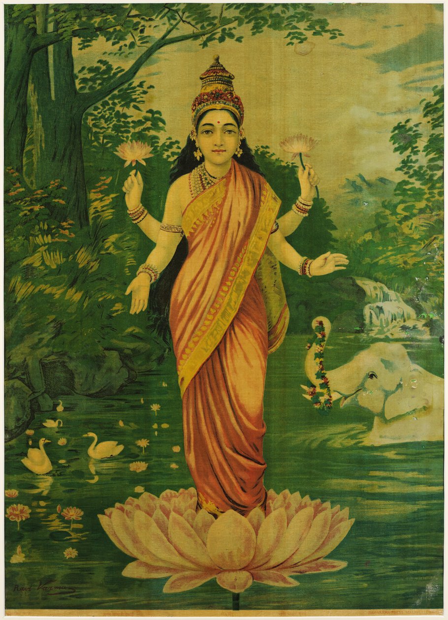 Lakshmi, door Raja Ravi Varma, jaren 1930 door Raja Ravi Varma