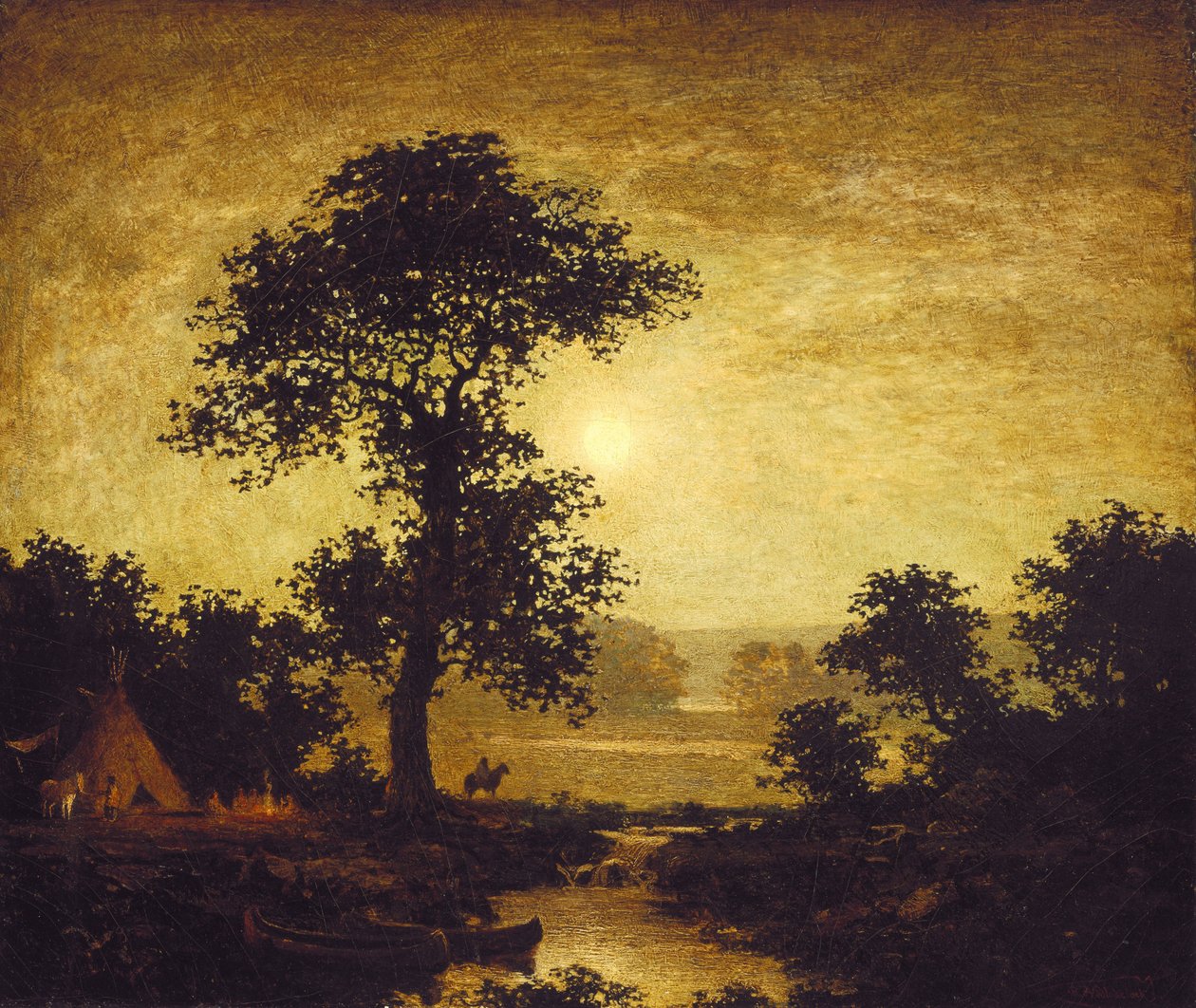 Maanlicht door Ralph Albert Blakelock
