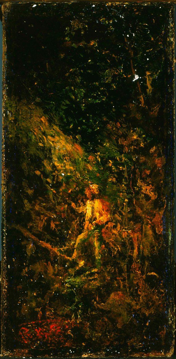 Figuur in een landschap door Ralph Albert Blakelock