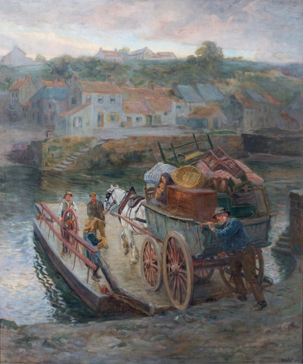 Oversteek van de Hylton-veerboot, 1912 door Ralph Hedley