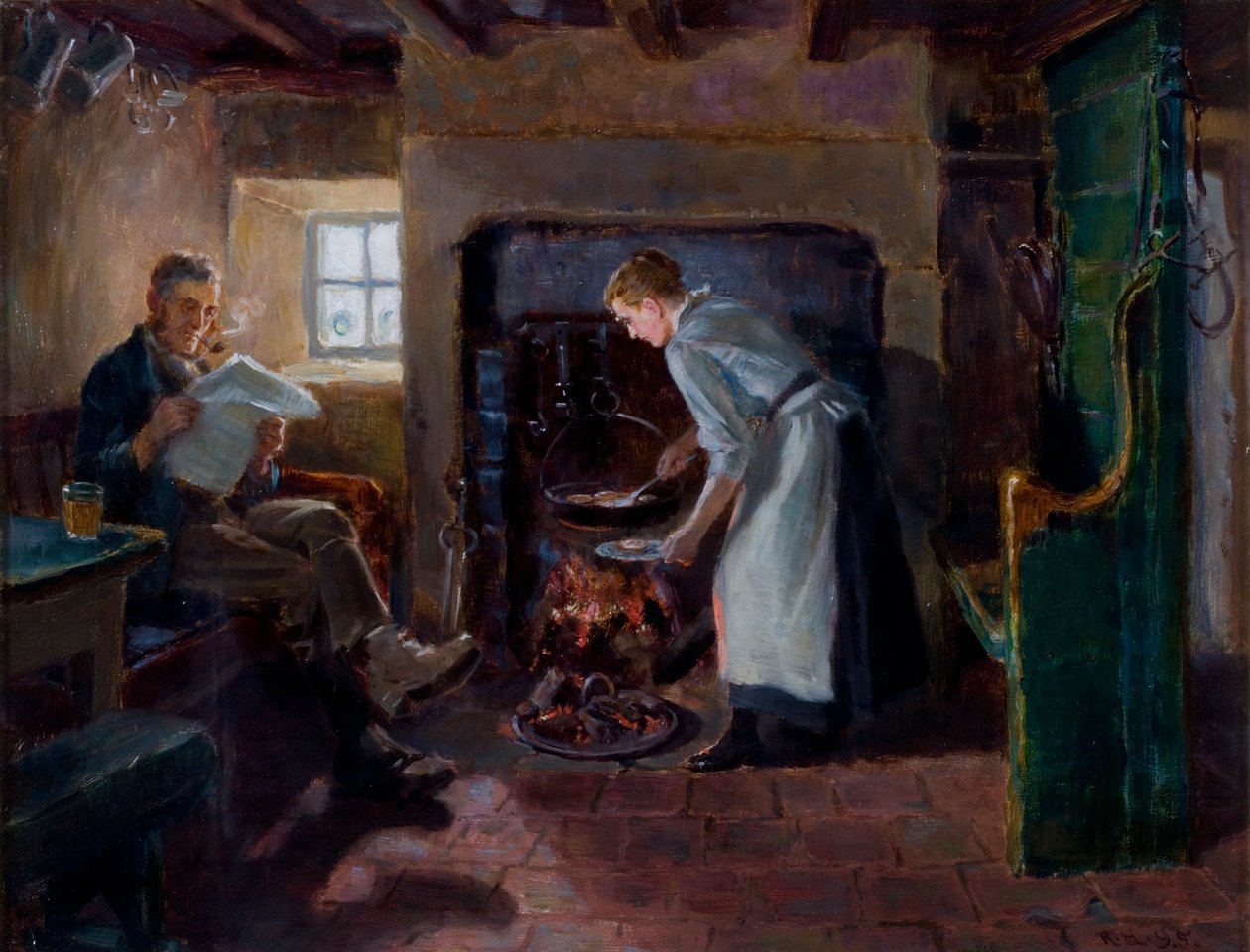 Etenstijd, 1895 door Ralph Hedley