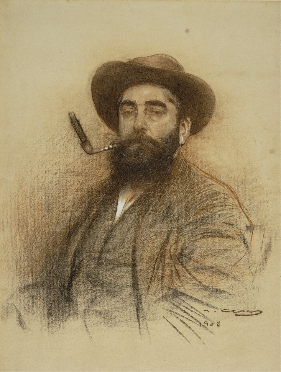 Zelfportret door Ramon Casas i Carbo