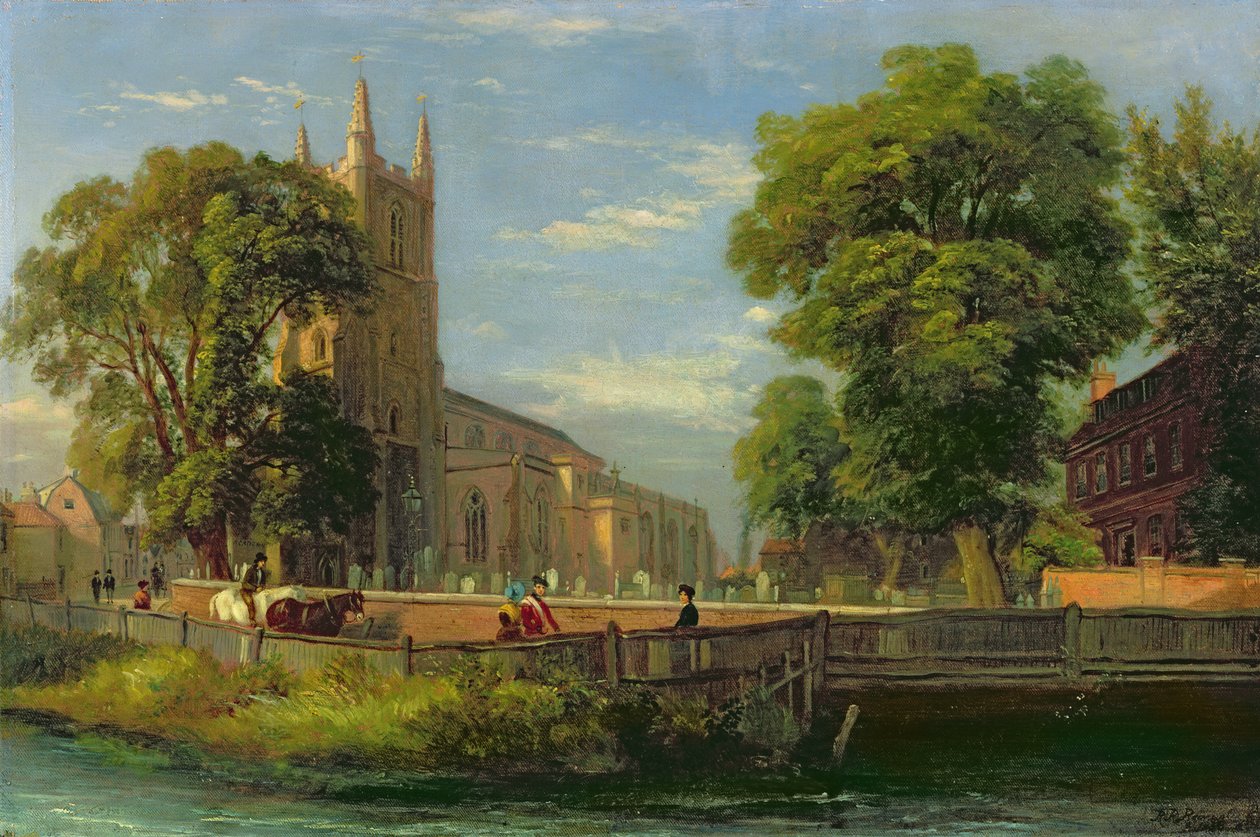 Croydon Parochiekerk, 1839 door Ramsay Richard Reinagle