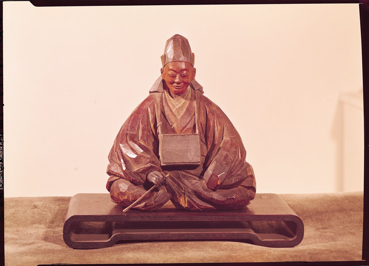 Zittend standbeeld van Basho (1644-94) Edo-periode (1603-1868) door Ran Koo