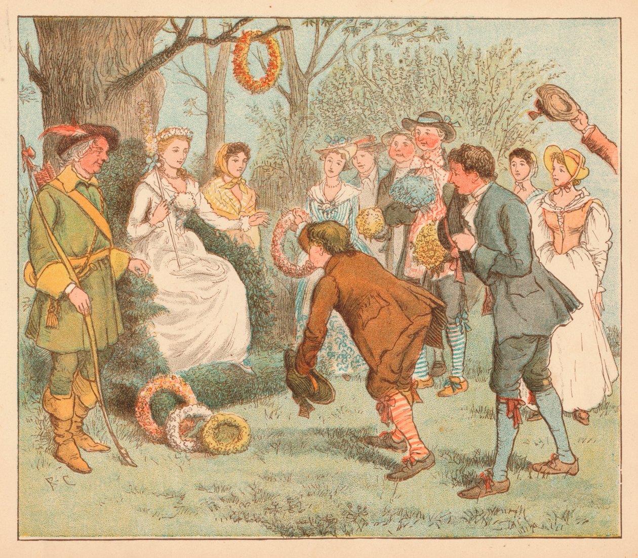 ...ze gingen naar een prieel..., ca. 1885, 1934 door Randolph Caldecott