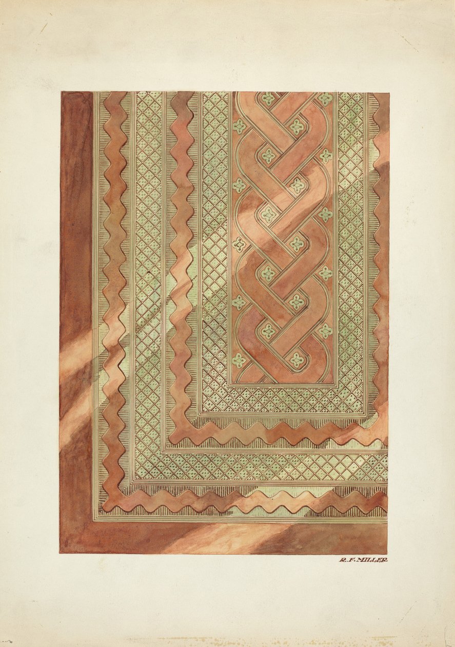 Leren zitting in biechtstoel (Detail) door Randolph F. Miller