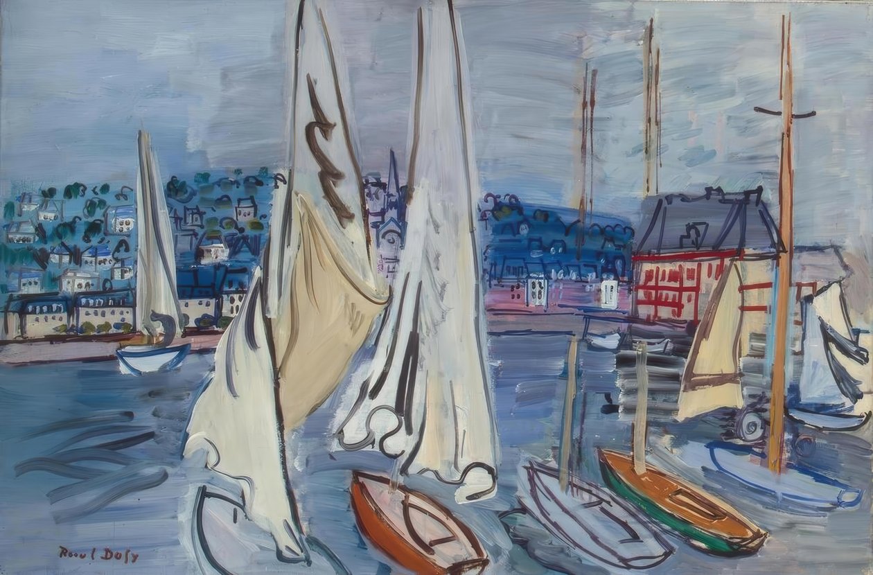 Segelboote in Deauville door Raoul Dufy