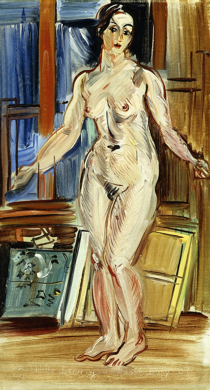 Standing Nude; Nu Debout door Raoul Dufy