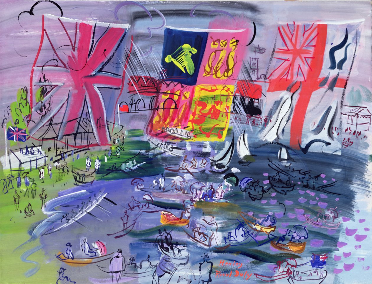 De regatta bij Henley, c.1933 (gouache) door Raoul Dufy