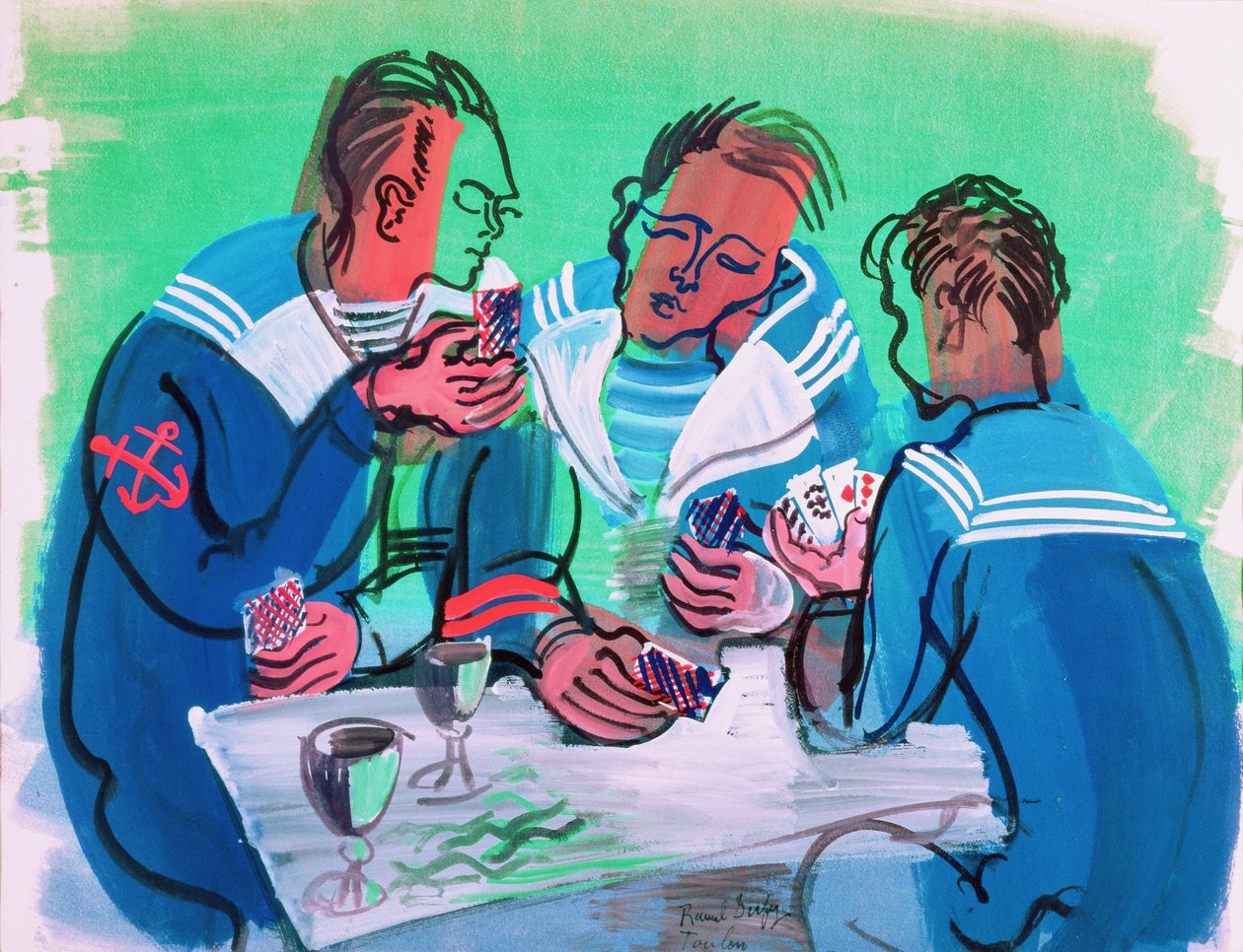 De drie zeelieden door Raoul Dufy