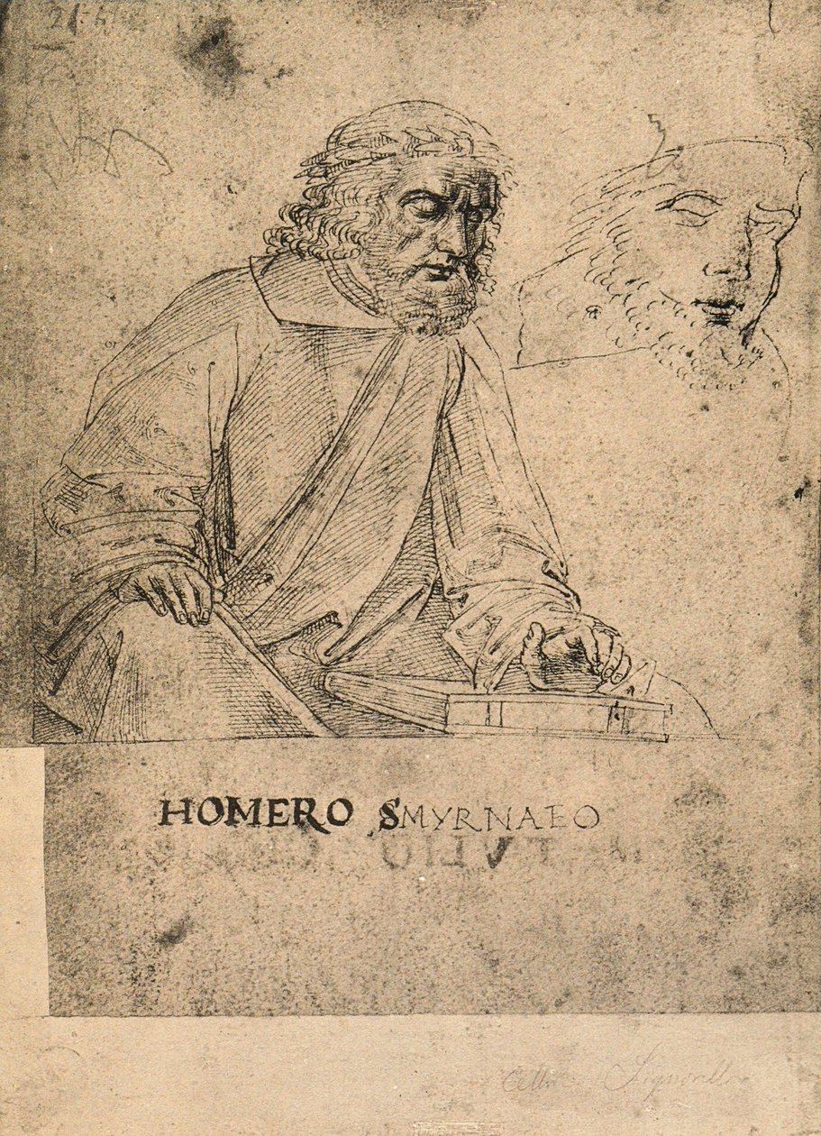 Homerus door Raffaello Sanzio Raphael
