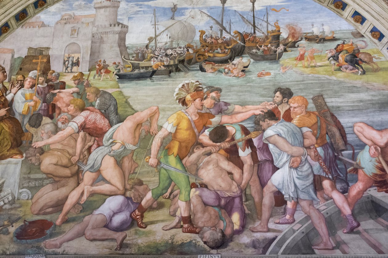 De slag bij Ostia door Raphael (1483 1520)
