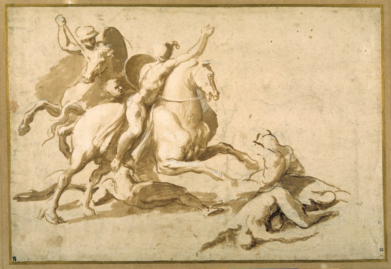 Studie voor een veldslag door Raphael