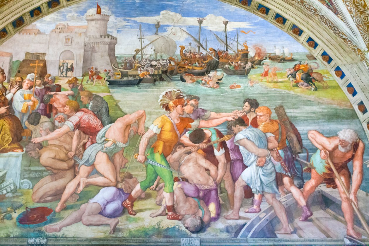 De slag bij Ostia door Raphael (1483 1520)