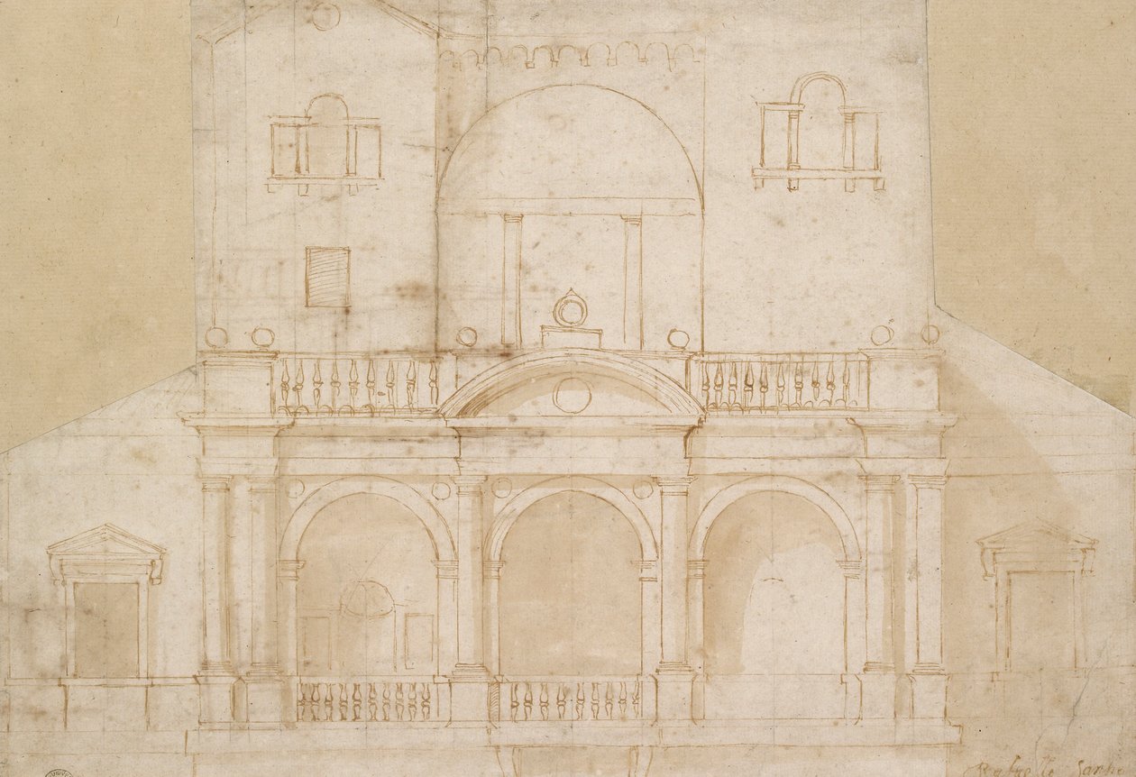 Architectonisch Ontwerp Villa Madama, begin 16e eeuw door Raphael