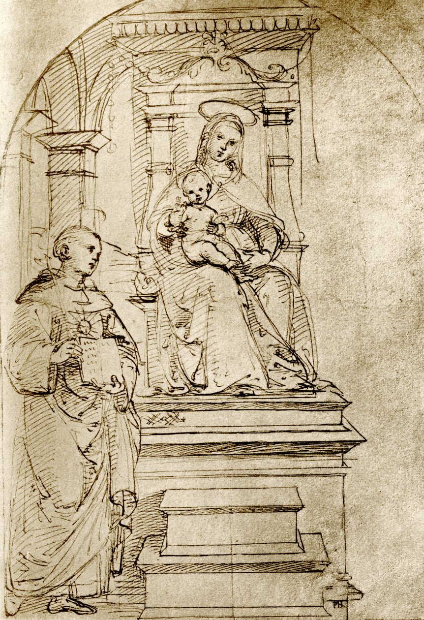 Madonna op de troon door Raffaello Sanzio Raphael