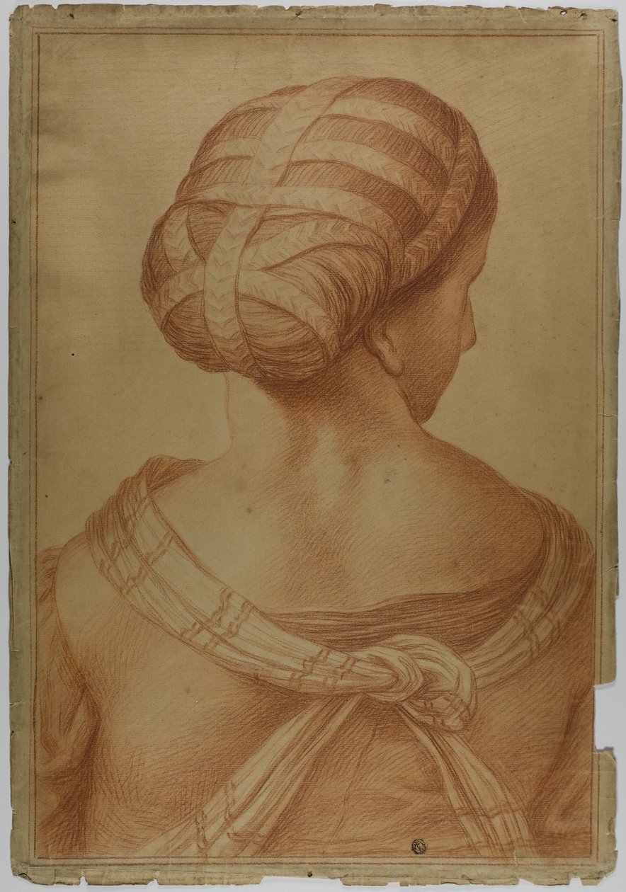 Muse gezien van achteren door Raphael
