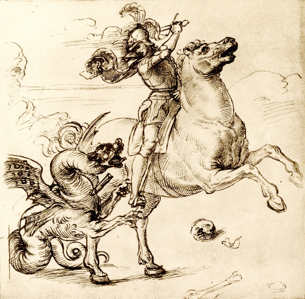 St. Joris met het zwaard door Raffaello Sanzio Raphael