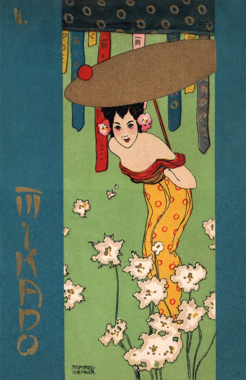 Geisha, ca. 1900 (illustratie) door Raphael Kirchner