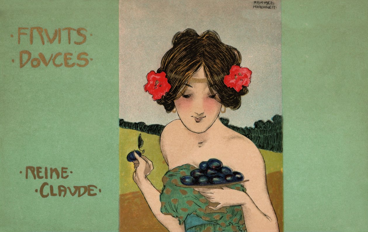 Greengages, ca.1900 (illustratie) door Raphael Kirchner