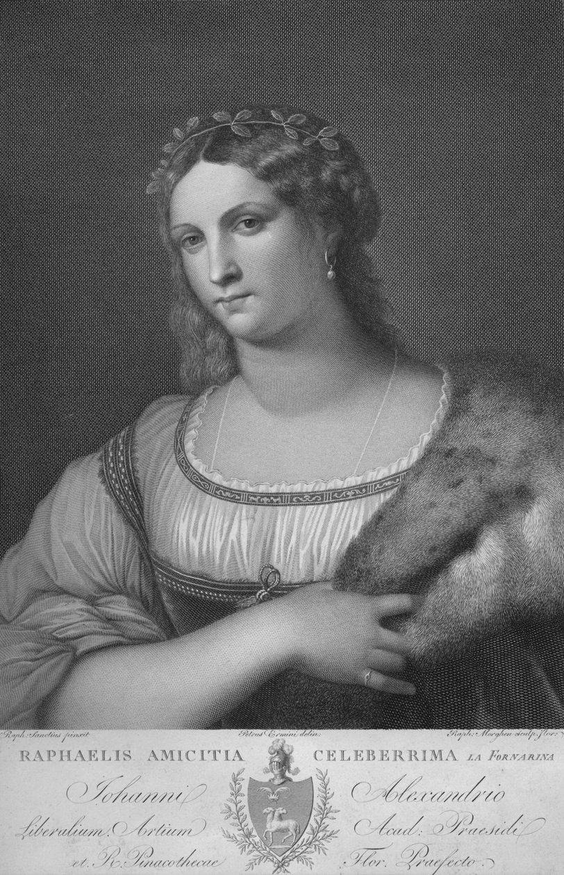 La Fornarina, ca. 1814 door Raphael Morghen