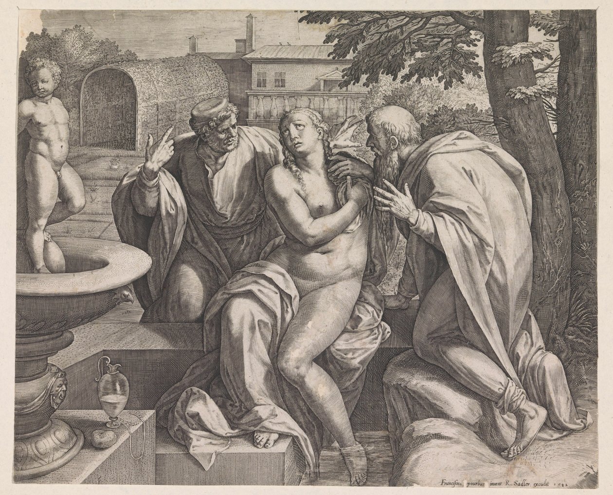 Susanna en de ouderlingen door Raphaël Sadeler (I)
