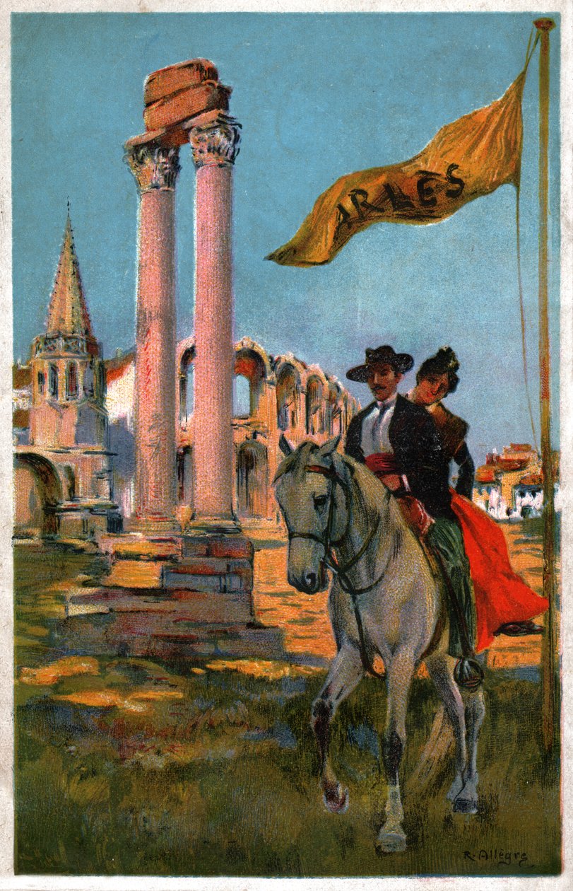 De stad Arles (Illustratie, circa 1920) door Raymond Allegre