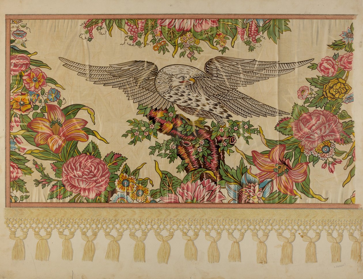 Chintz valance voor hemelbed door Raymond Manupelli
