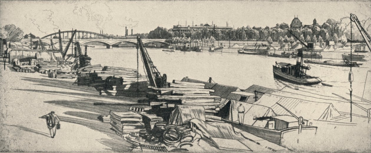 De haven Henri IV, 1915 door Raymond Ray Jones