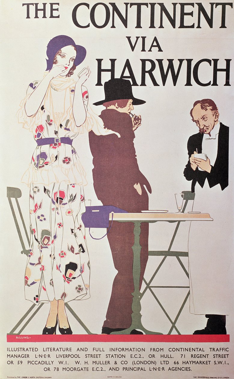 Het continent via Harwich door Reginald Edward Higgins
