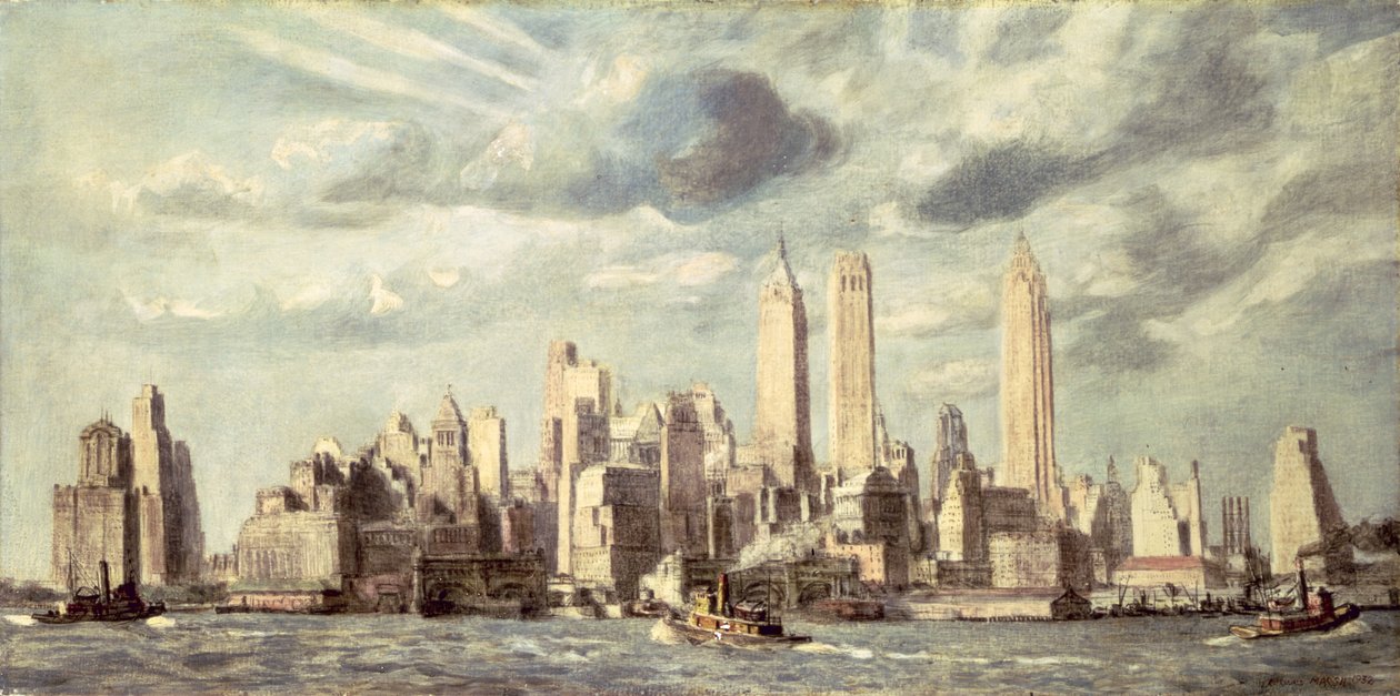 Lower Manhattan door Reginald Marsh